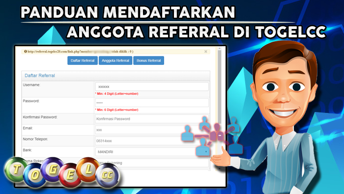 Panduan Mendaftarkan Anggota Referral di Togelcc
