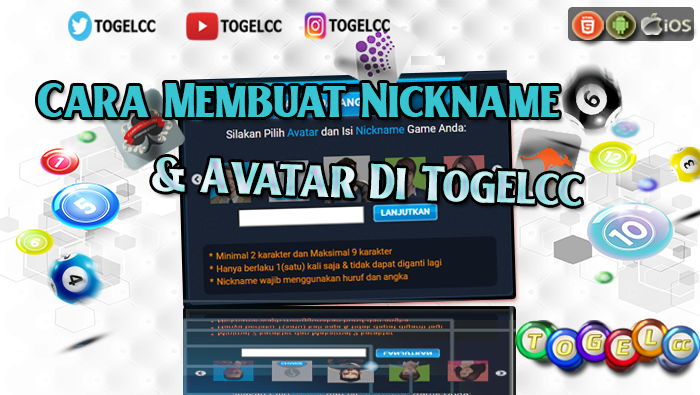 Cara Membuat Nickname dan Avatar Di Togelcc
